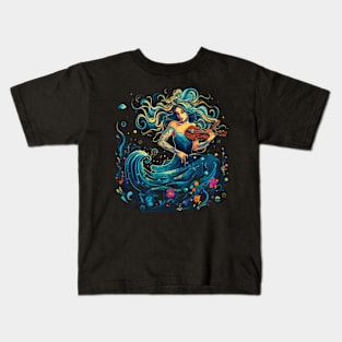 Mermaid Playing Violin Kids T-Shirt